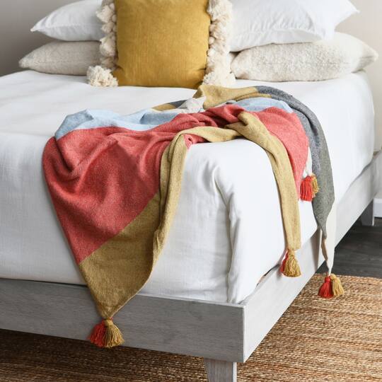 Hello Honey® Striped Cotton Throw Blanket with Tassels